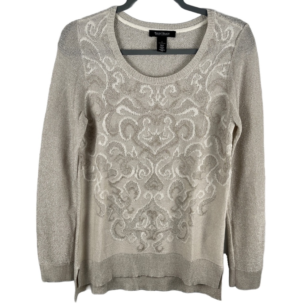 WHITE HOUSE BLACK MARKET PULLOVER METALLIC SWEATER | Size: Small